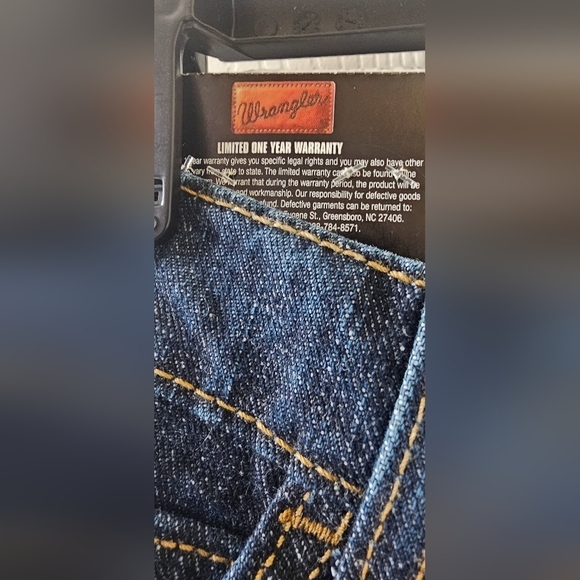 Wrangler Woman's FR Crosshatch Bootcut Mid- Rise Dark Wash Jeans S 11X36 NEW - Picture 8 of 12